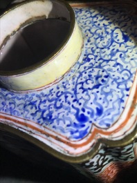 A Chinese Canton enamel tea caddy and cover, Qing